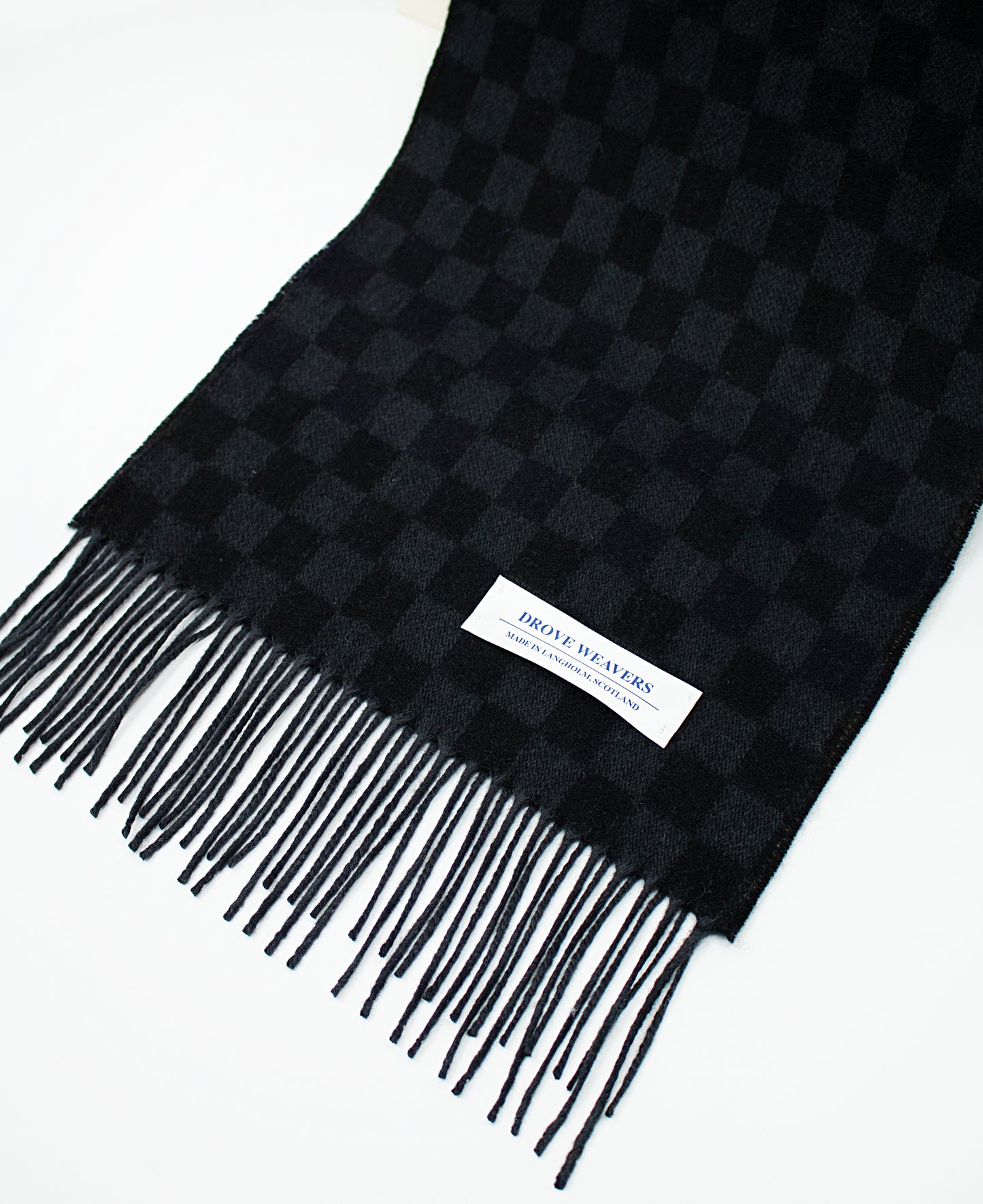 Cashmere Check Scarf in Black