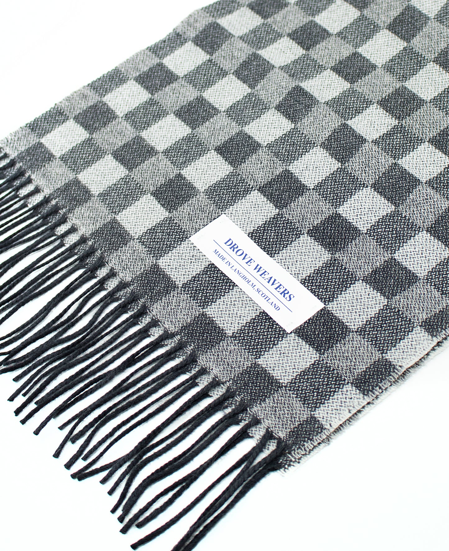 Cashmere Check  Scarf in Charcoal