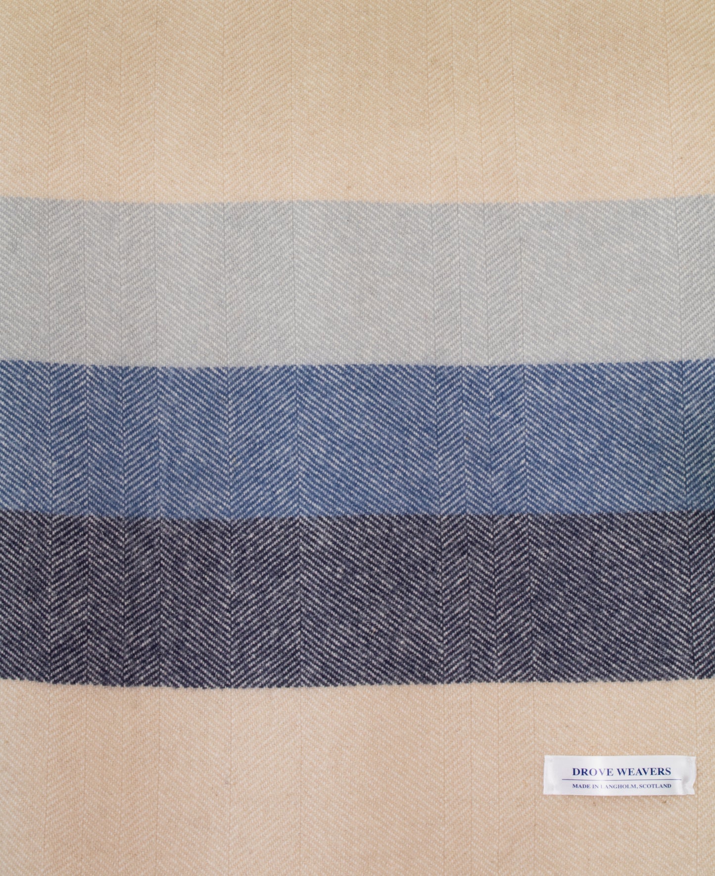 Wool Stripe Blanket in Cream