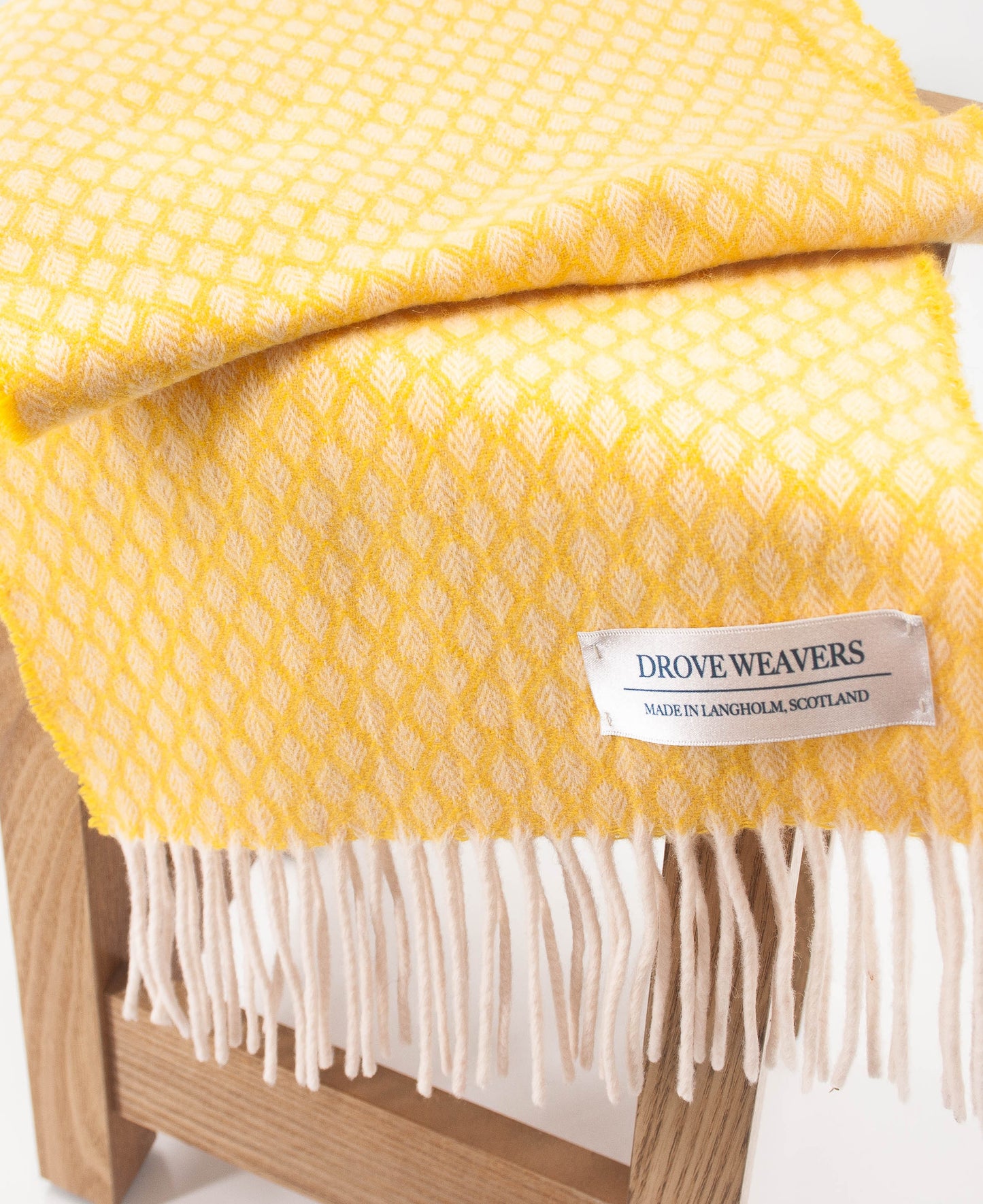 Diamond Cashmere Geelong Scarf in Lemon