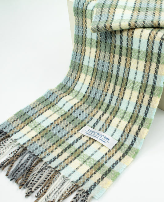 Geelong Scarf in Soft Green Check