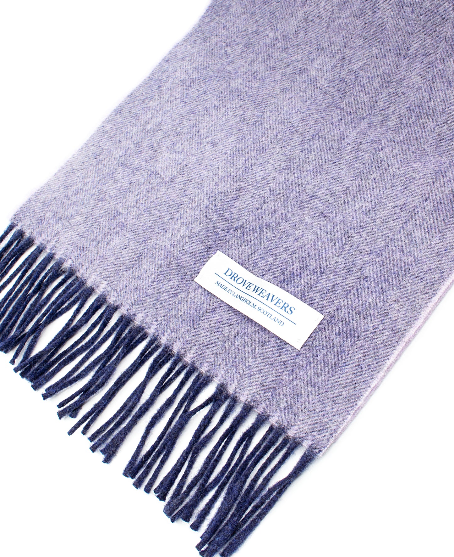 Cashmere Scarf in Lilac Navy Warp