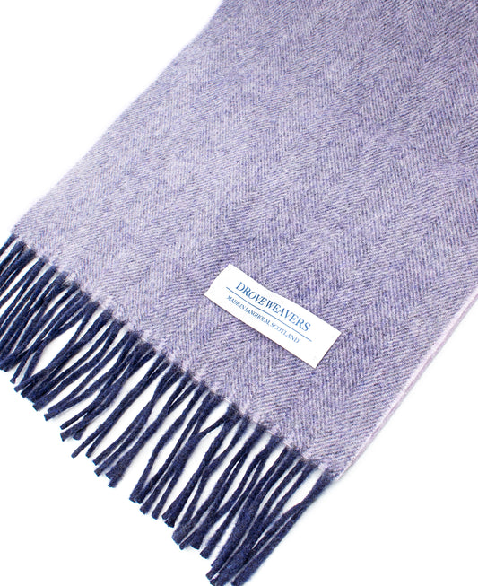 Cashmere Scarf in Lilac Navy Warp