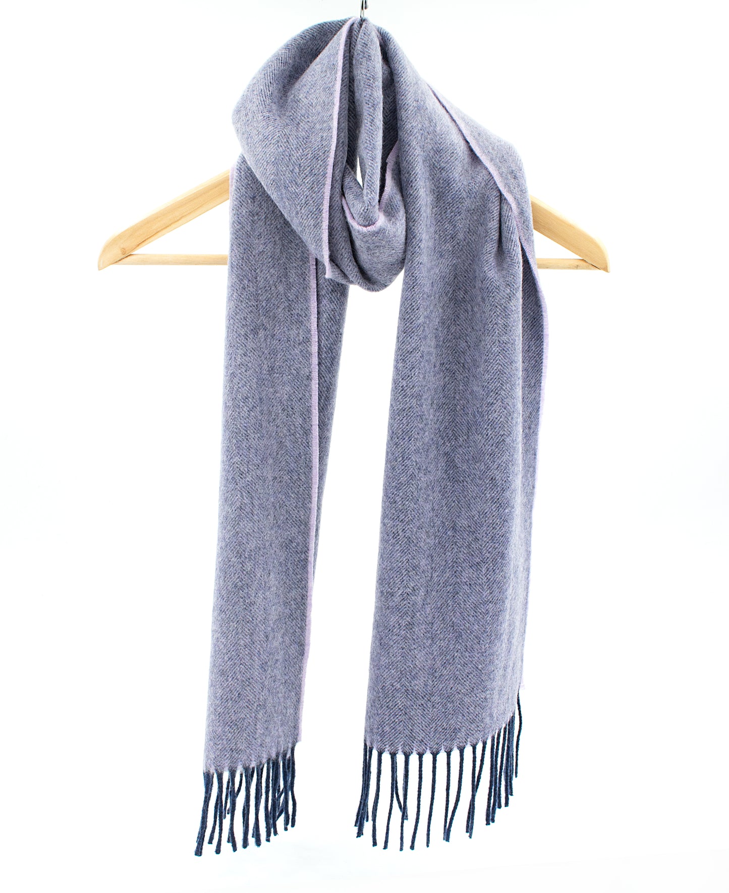 Cashmere Scarf in Lilac Navy Warp