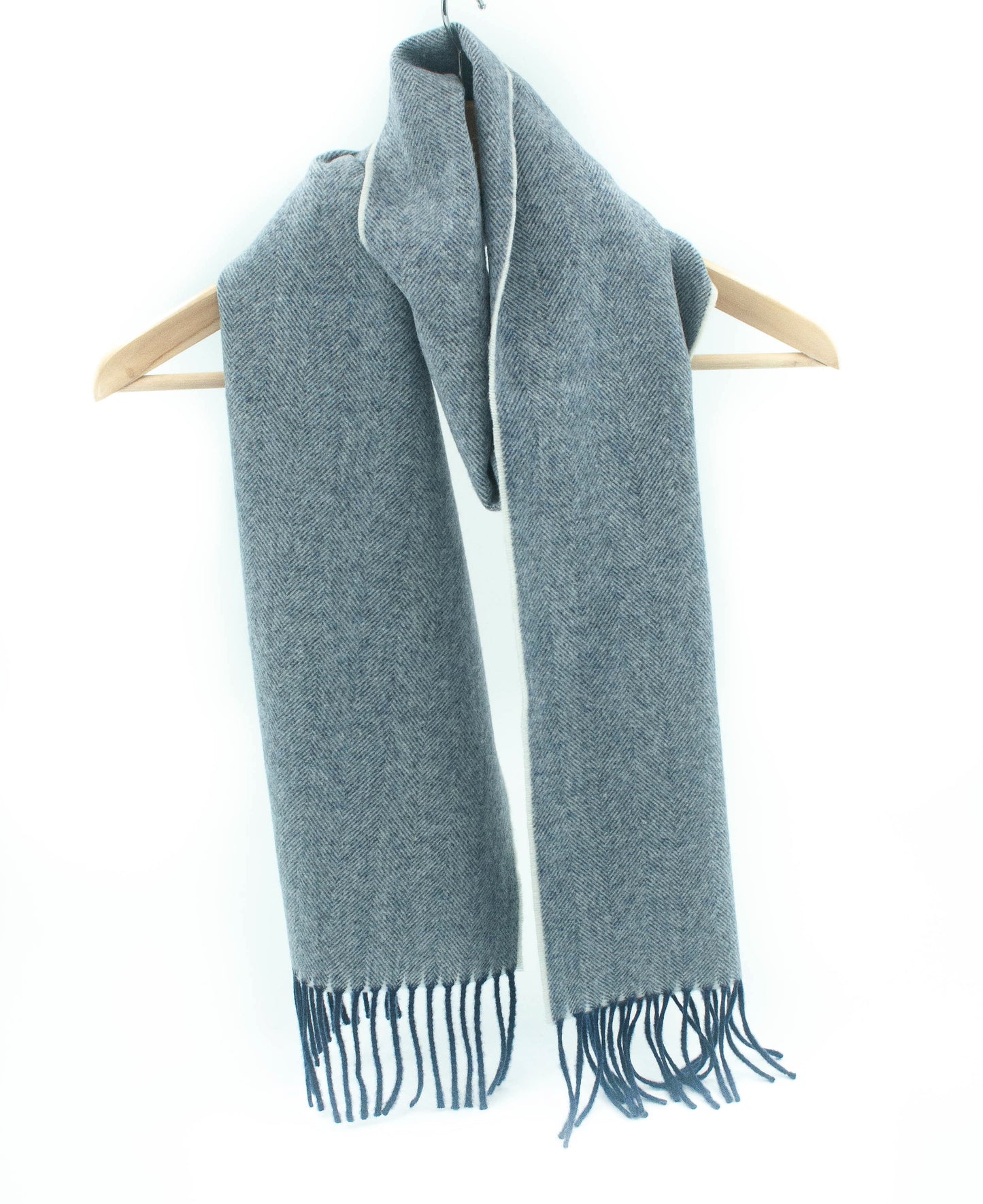 Herringbone Cashmere Scarf in Navy
