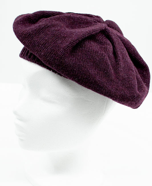 Classic Lambswool Beret in Mulberry