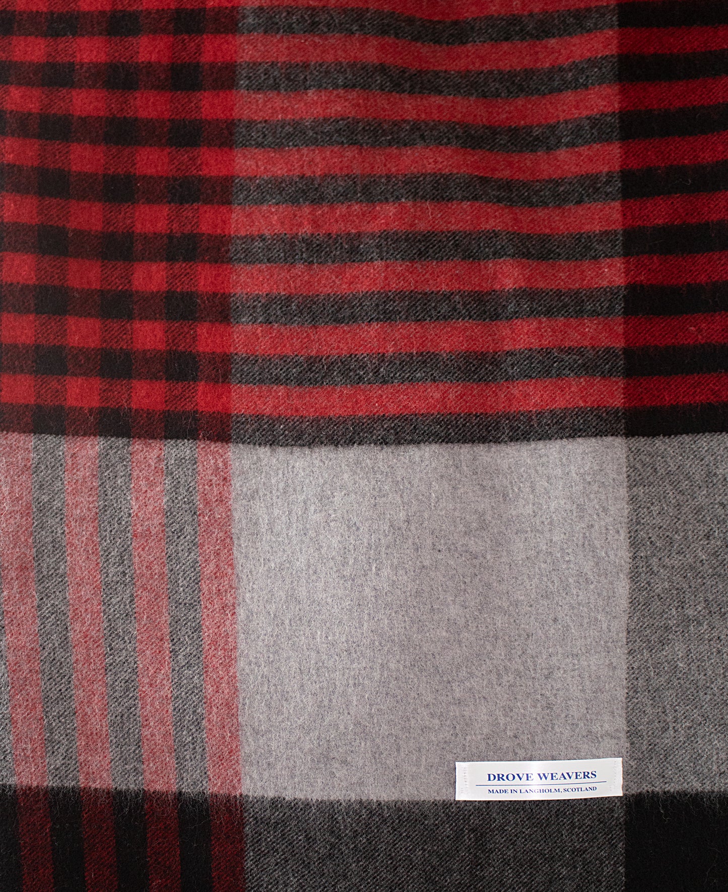 Lambswool Check Throw in Red