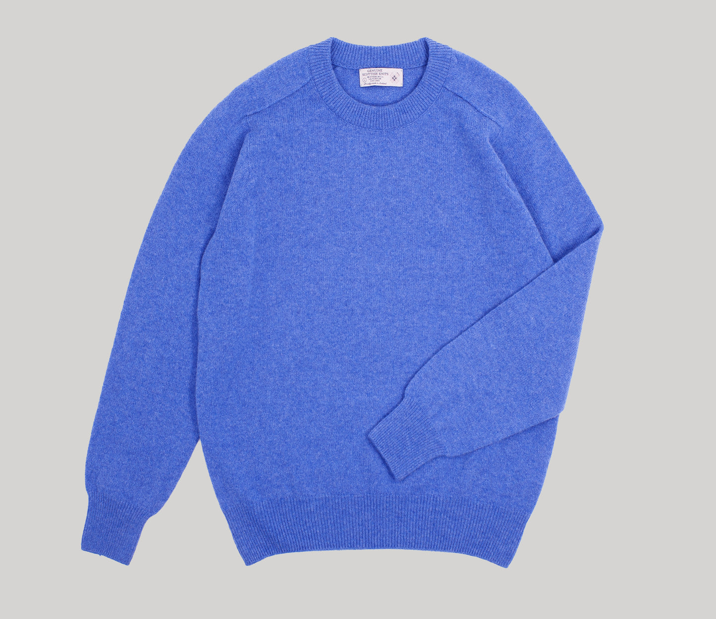 Mens Lambswool Crew Neck in Blue