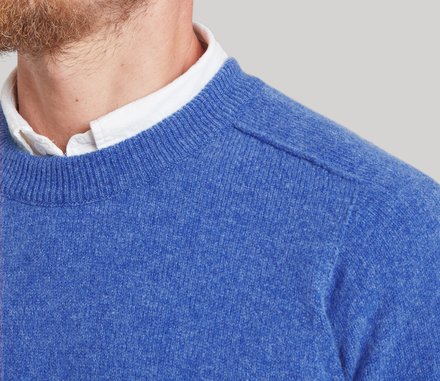 Mens Lambswool Crew Neck in Blue