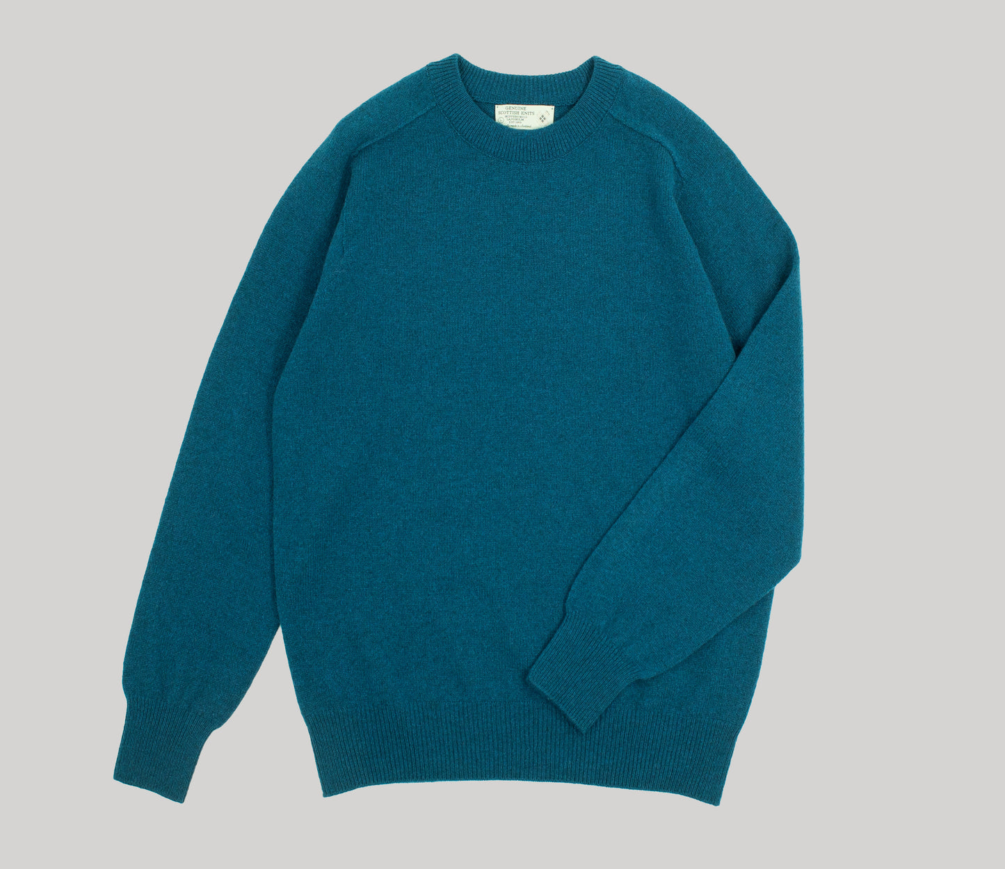 Mens Lambswool Crew Neck in Petrol
