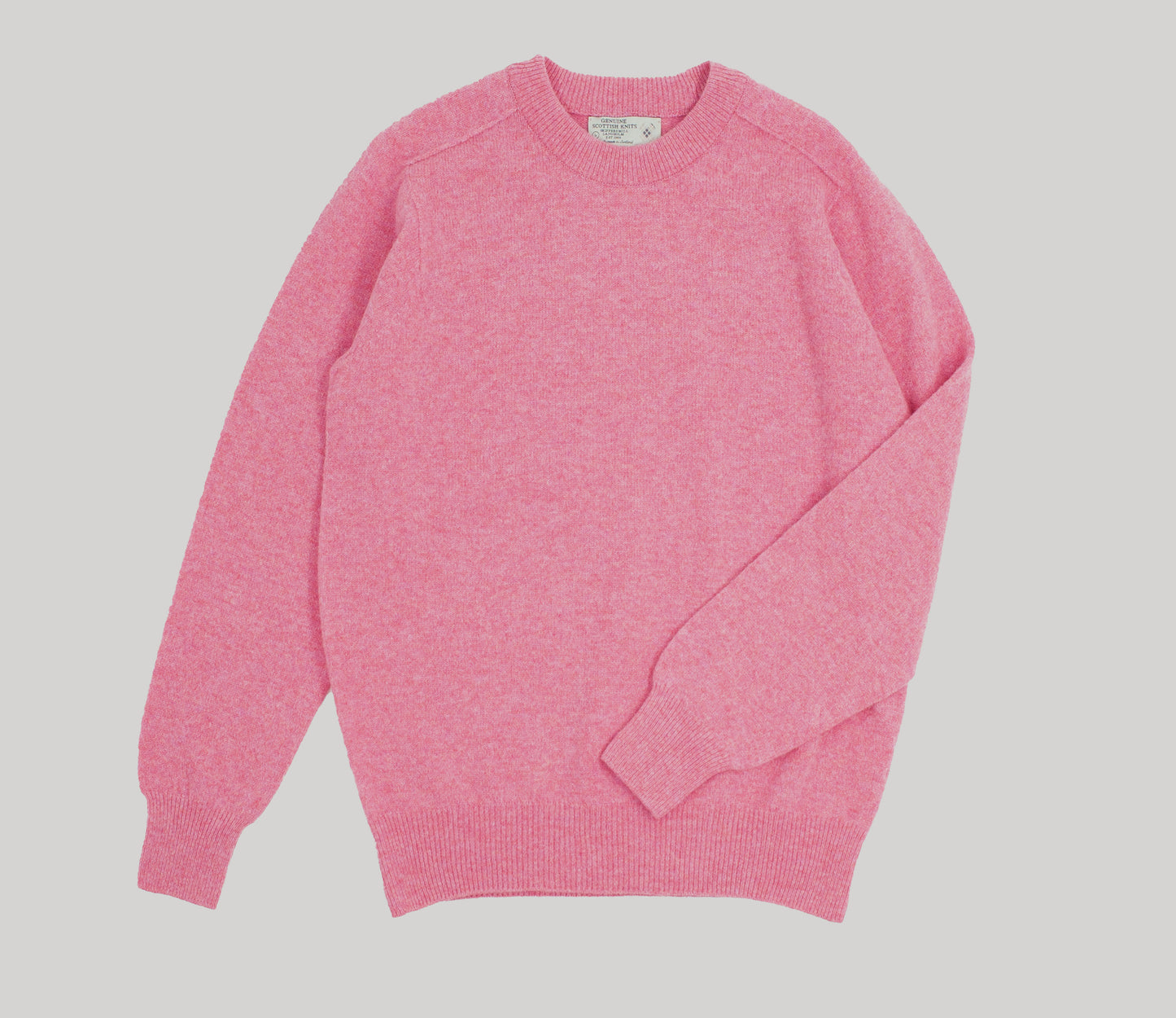 Mens Lambswool Crew Neck in Rosebud