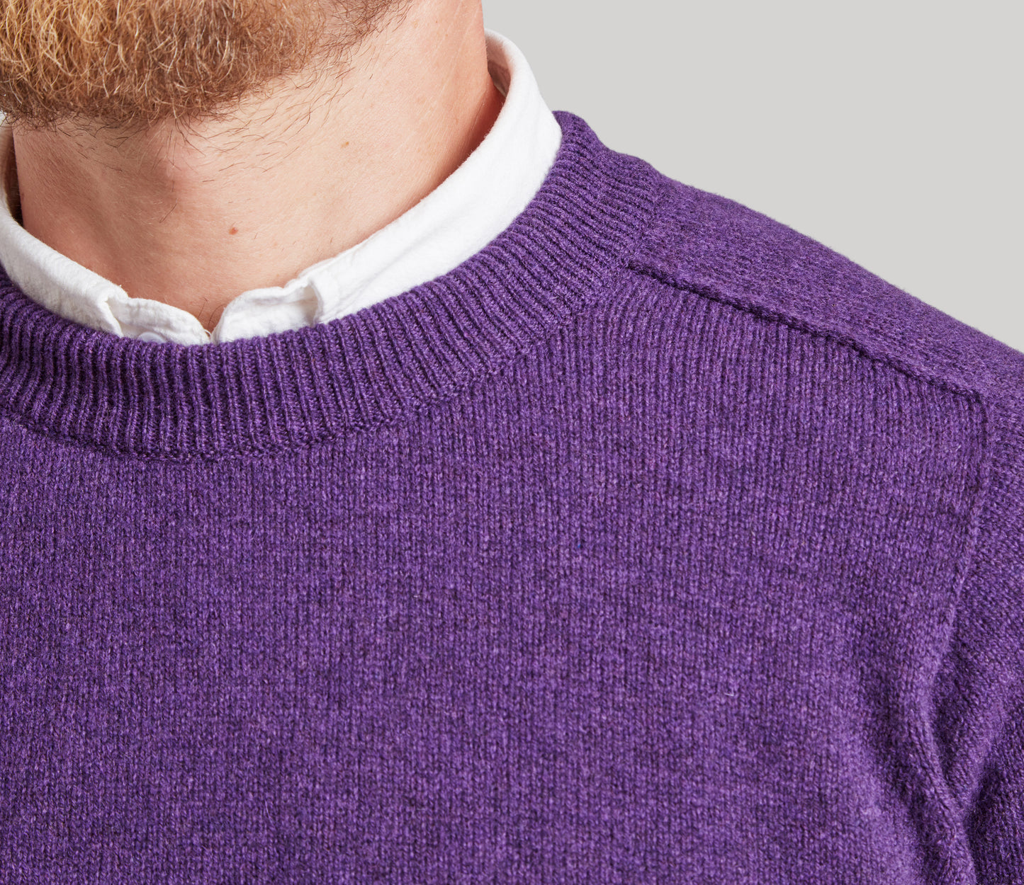 Mens Lambswool Crew Neck in Royal Violet