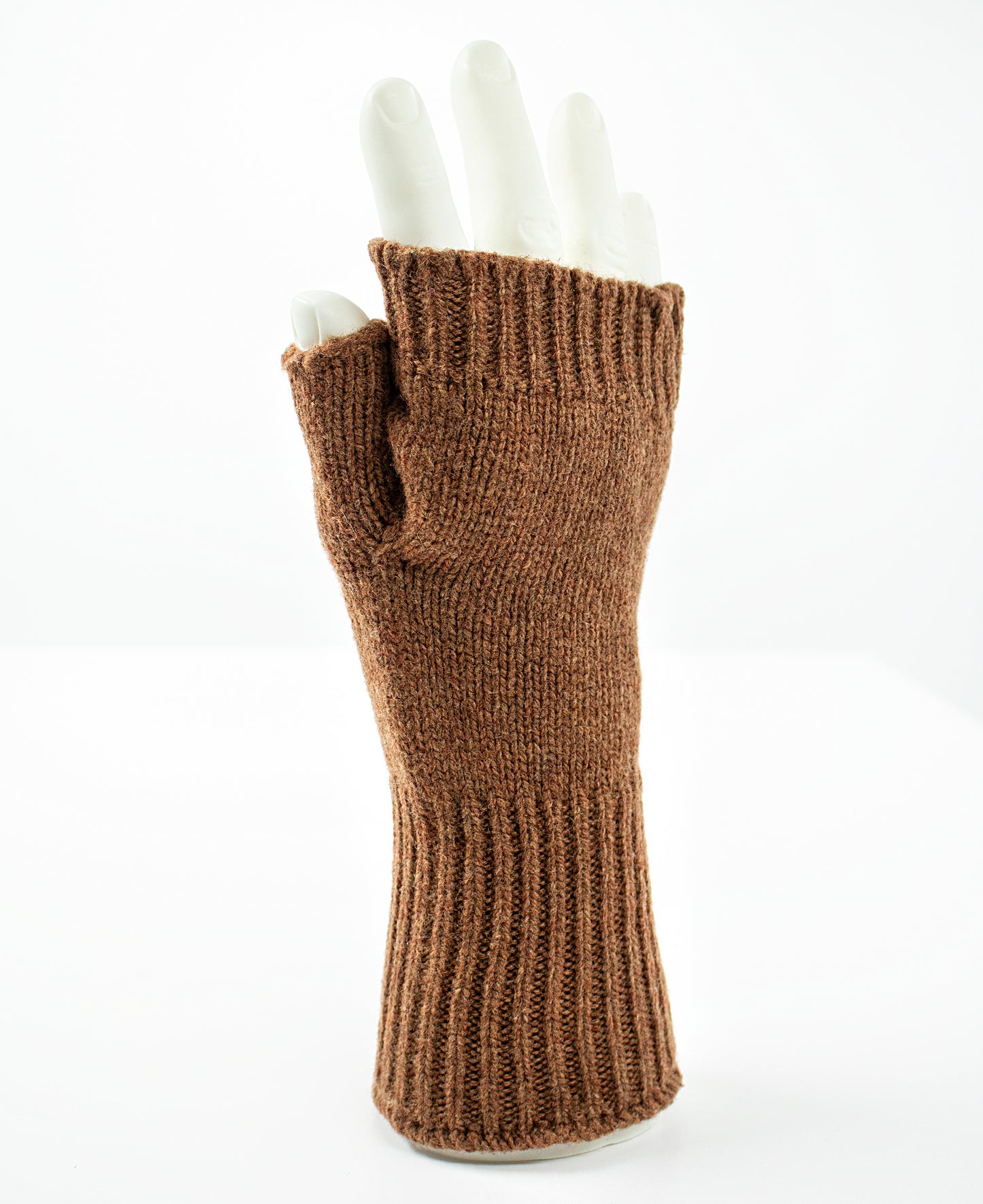 Merino-Angora Wrist Warmers in Cocoa