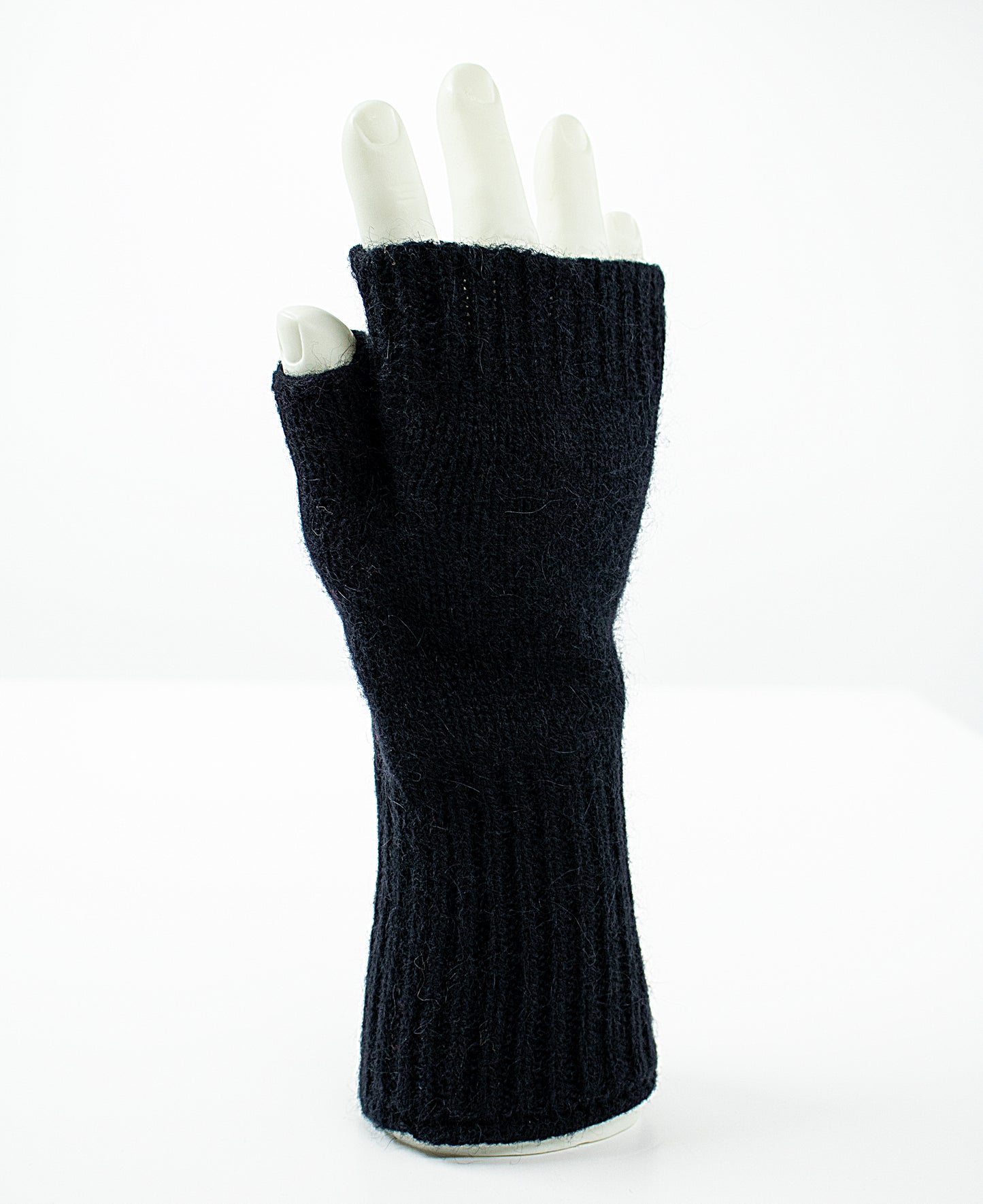 Merino-Angora Wrist Warmers in Dark Navy