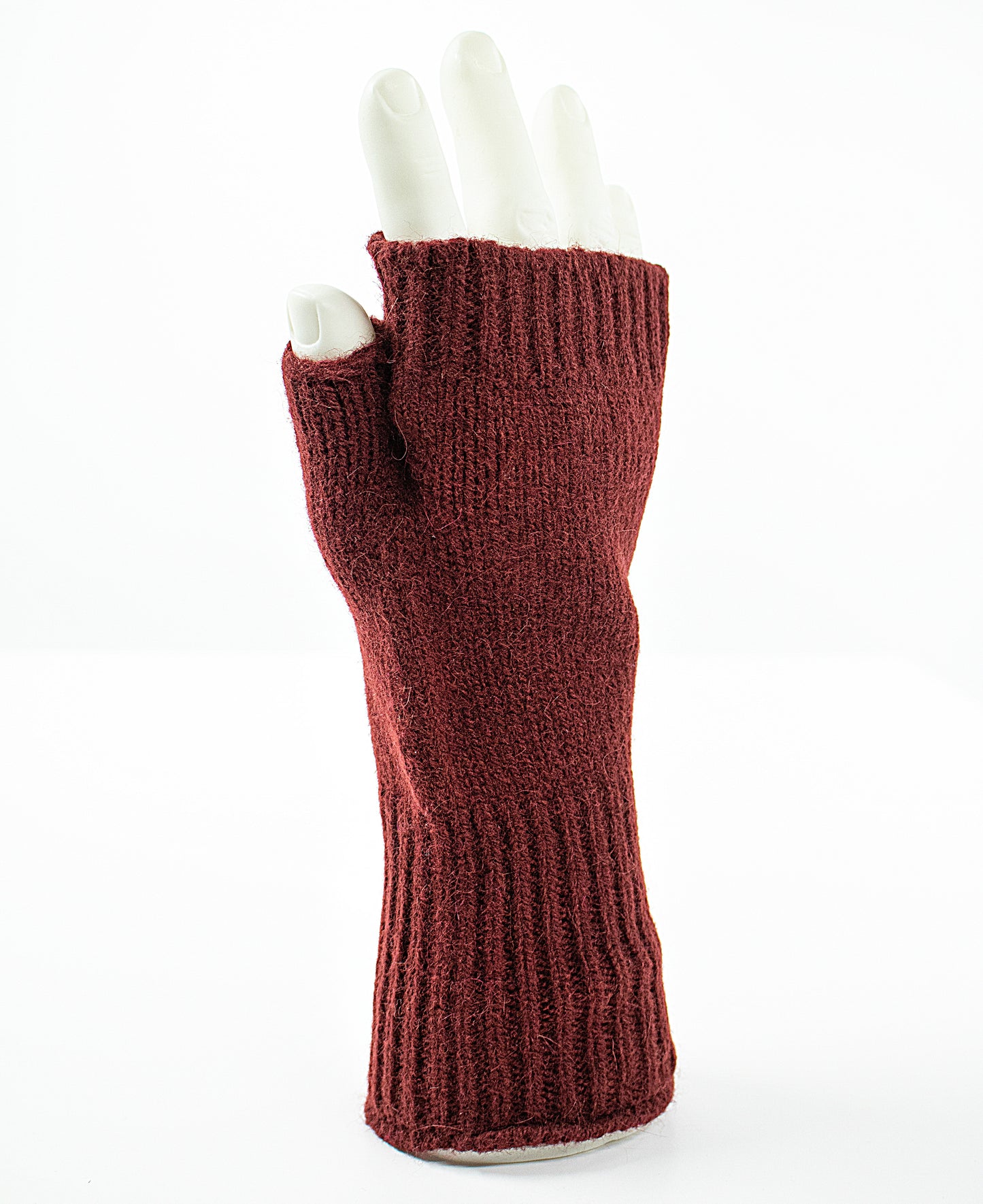 Merino-Angora Wrist Warmers in Dark Sienna
