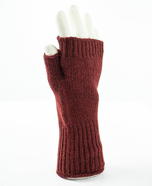 Merino-Angora Wrist Warmers in Dark Sienna