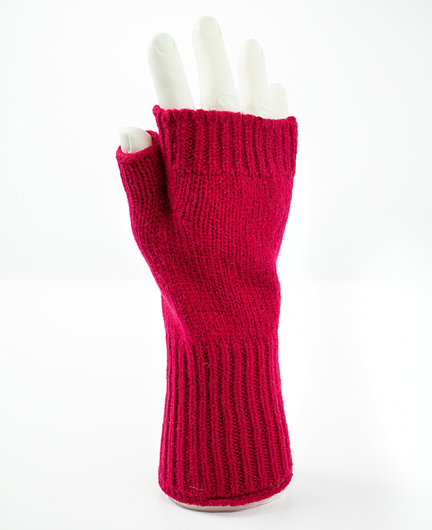 Merino-Angora Wrist Warmers in Fuchsia
