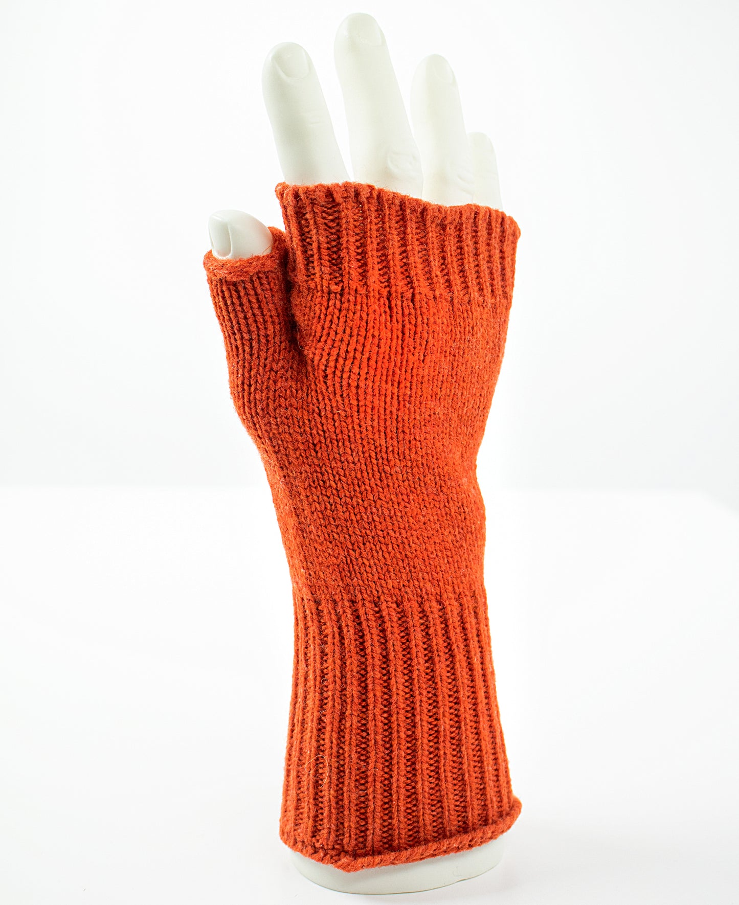 Merino-Angora Wrist Warmer in Tangerine
