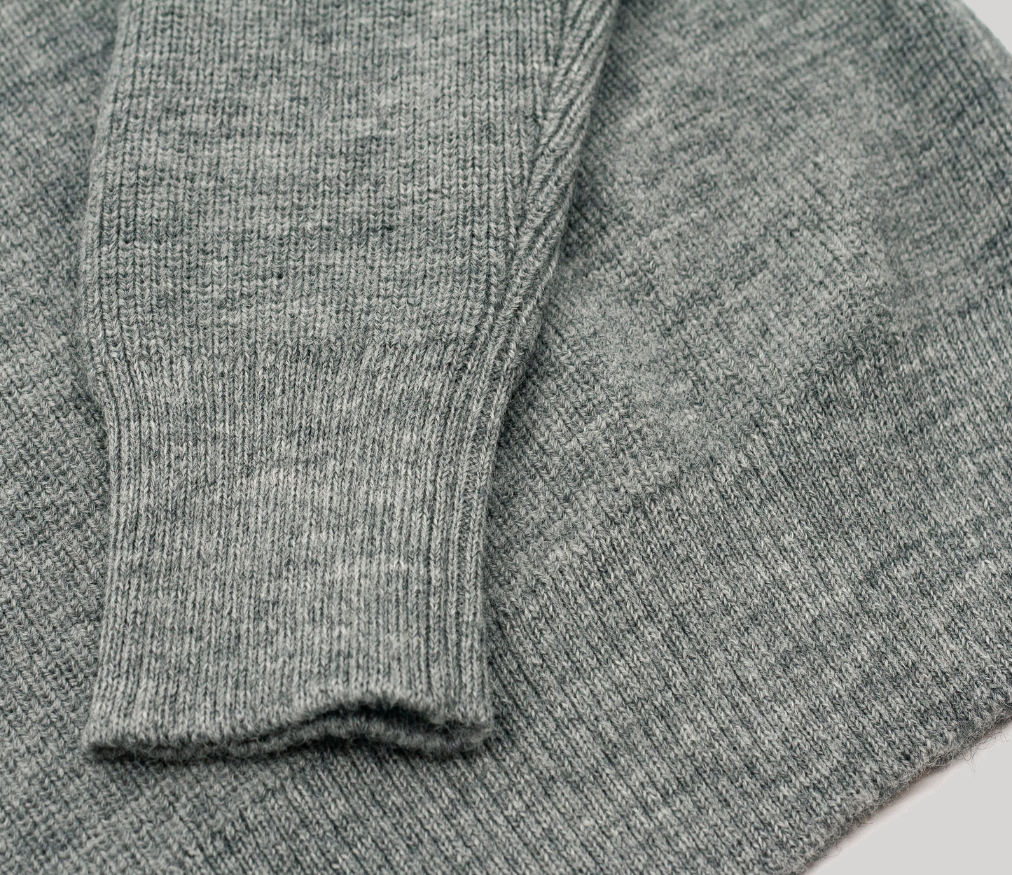 Merino Fine Rib Crew Neck in Flannel
