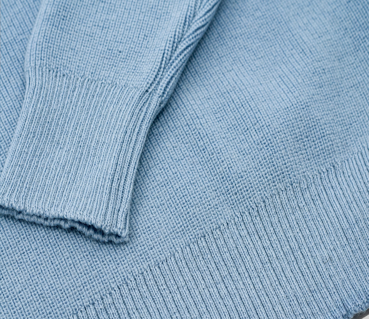 Merino Fine Rib Crew Neck in Sky Blue