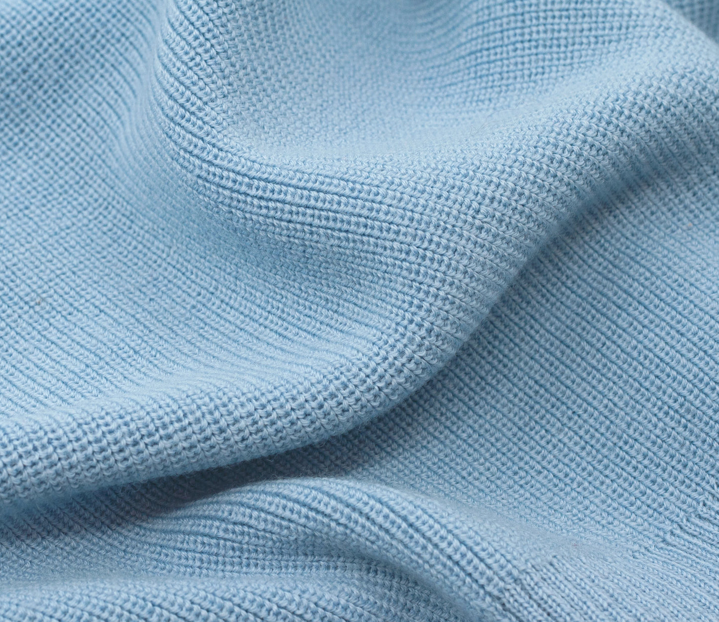 Merino Fine Rib Crew Neck in Sky Blue