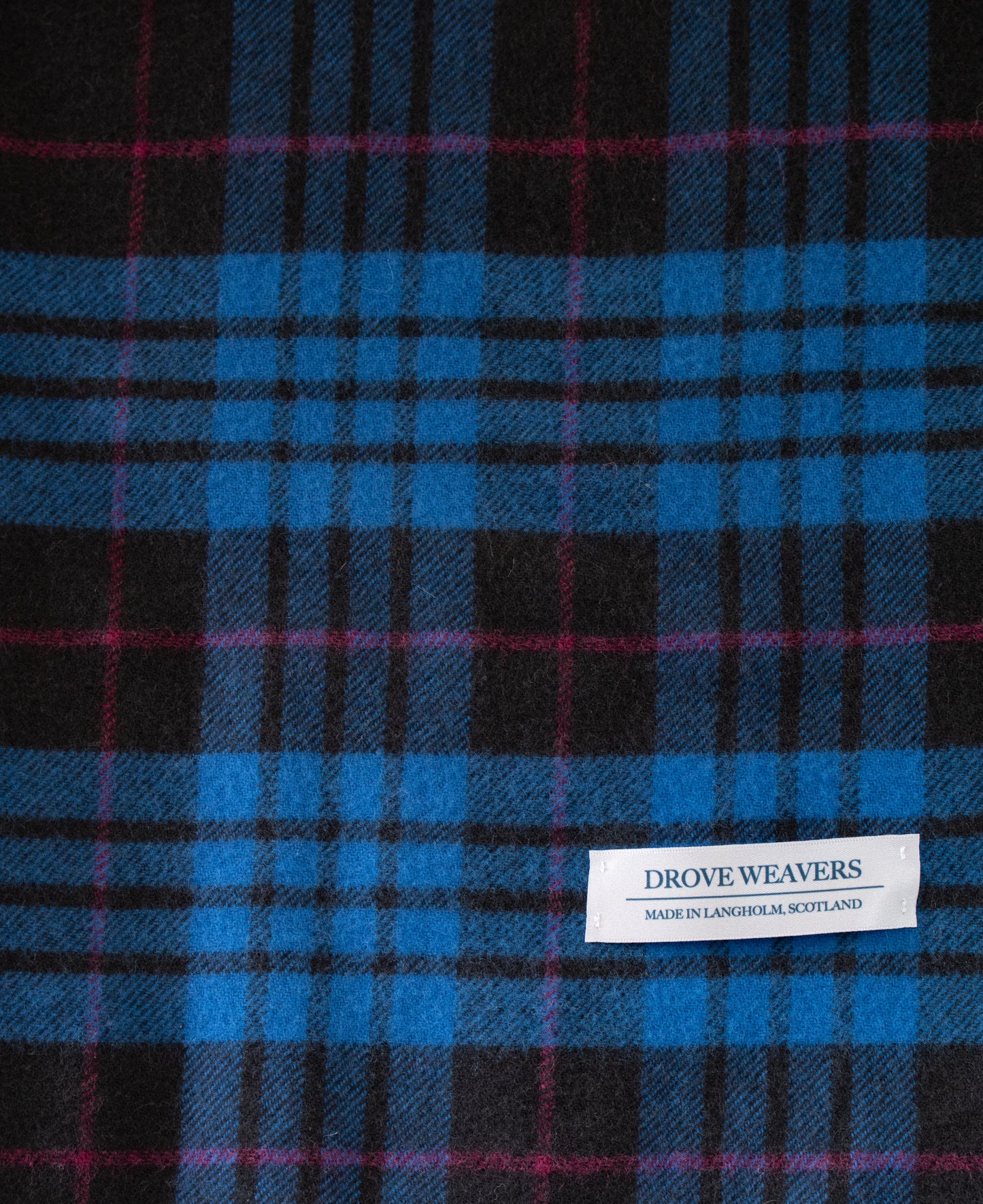 Lambswool Plaid Throw in Blue