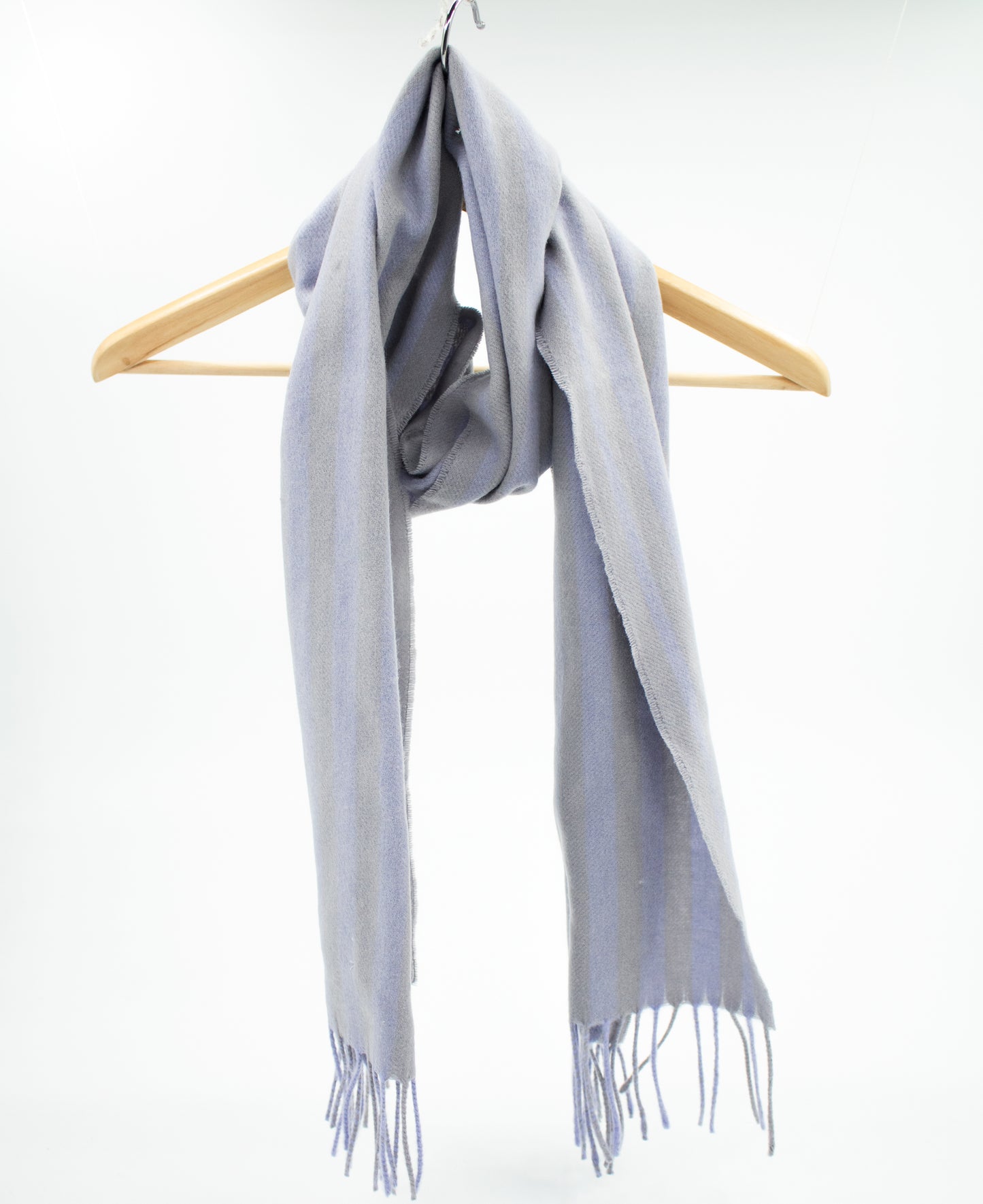 Cashmere Geelong Scarf in Purple & Grey Stripe