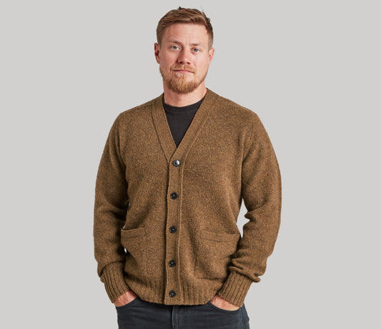 Pure Wool Cardigan in Vicuna