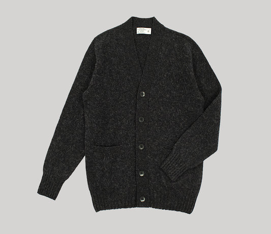 Pure Wool Cardigan in Charcoal