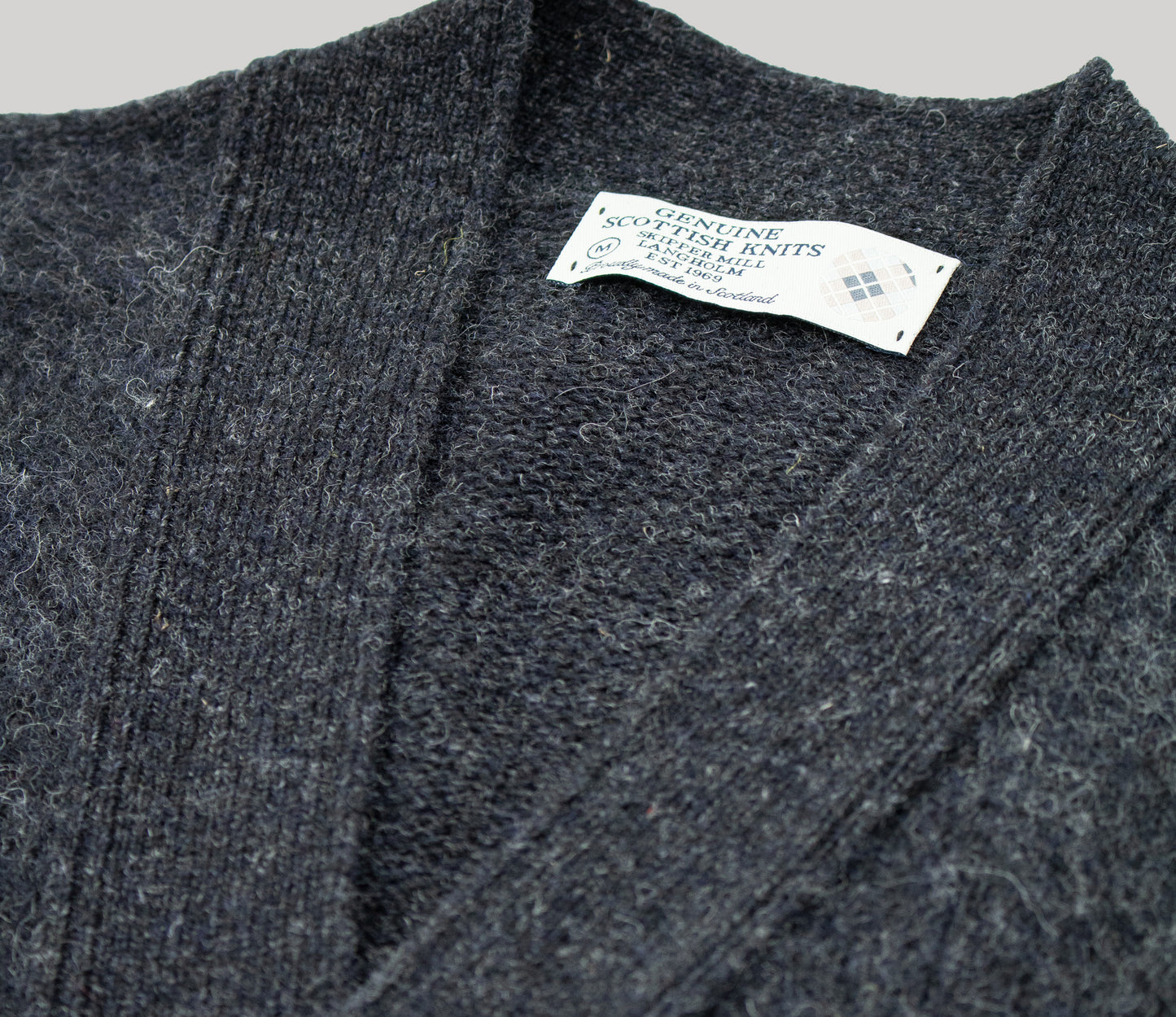 Pure Wool Cardigan in Charcoal