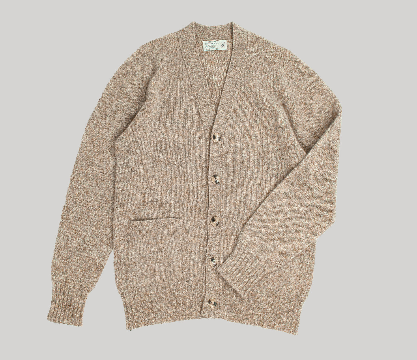 Pure Wool Cardigan in Mushroom