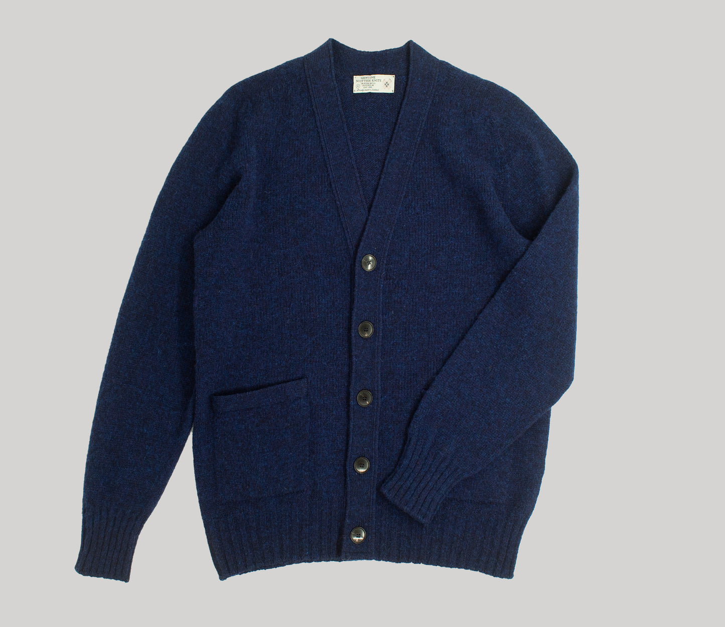 Pure Wool Cardigan in Navy