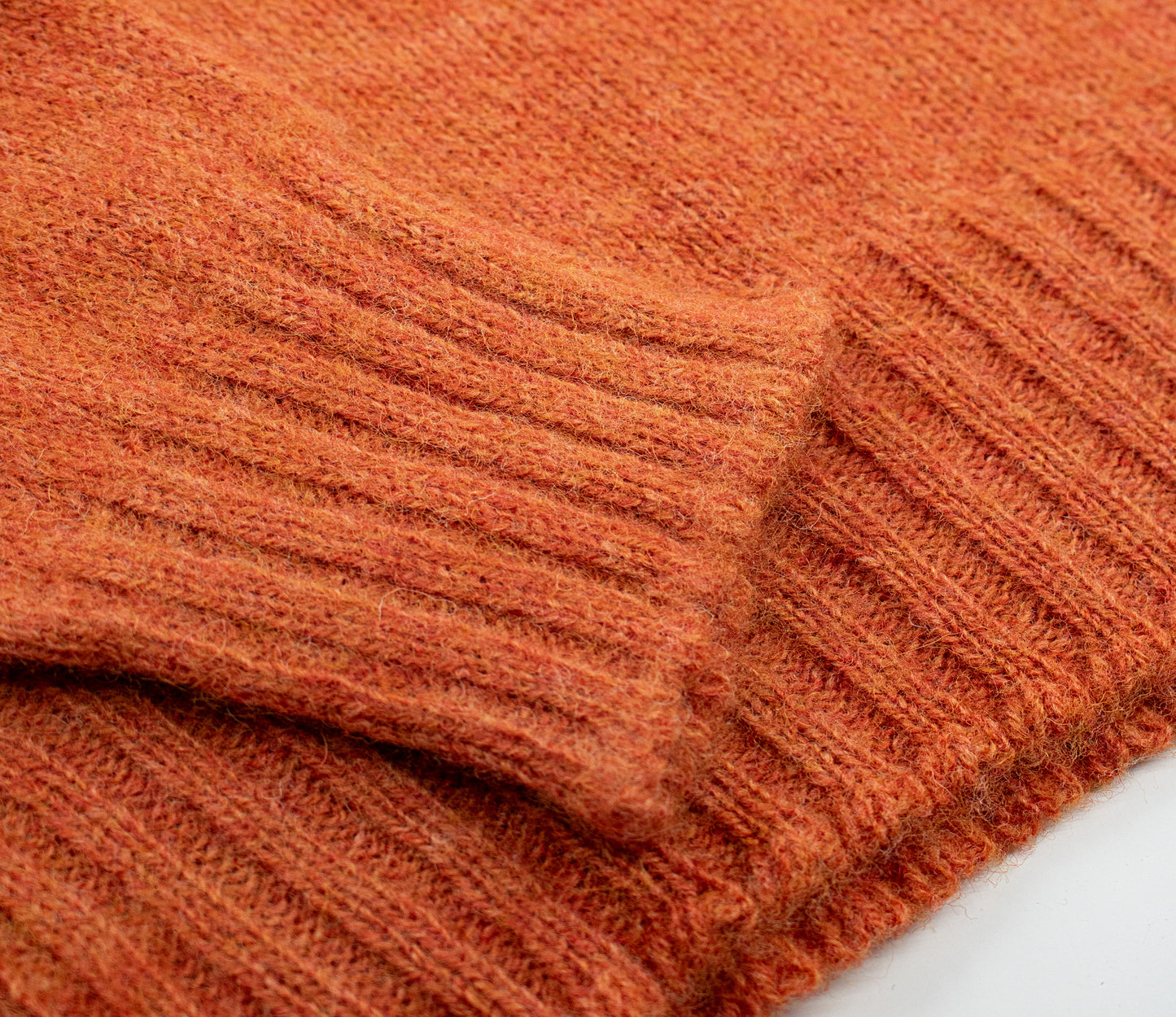 Classic Shetland Crew Neck Jumper in Sedona Orange
