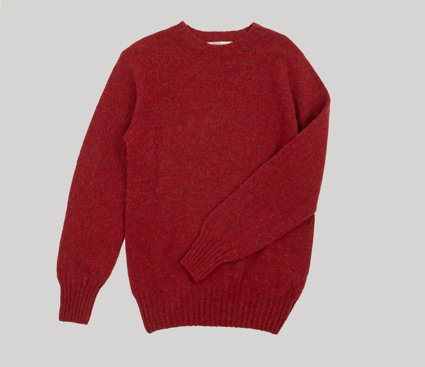 Classic Shetland Crew Neck Jumper in Jasper Red