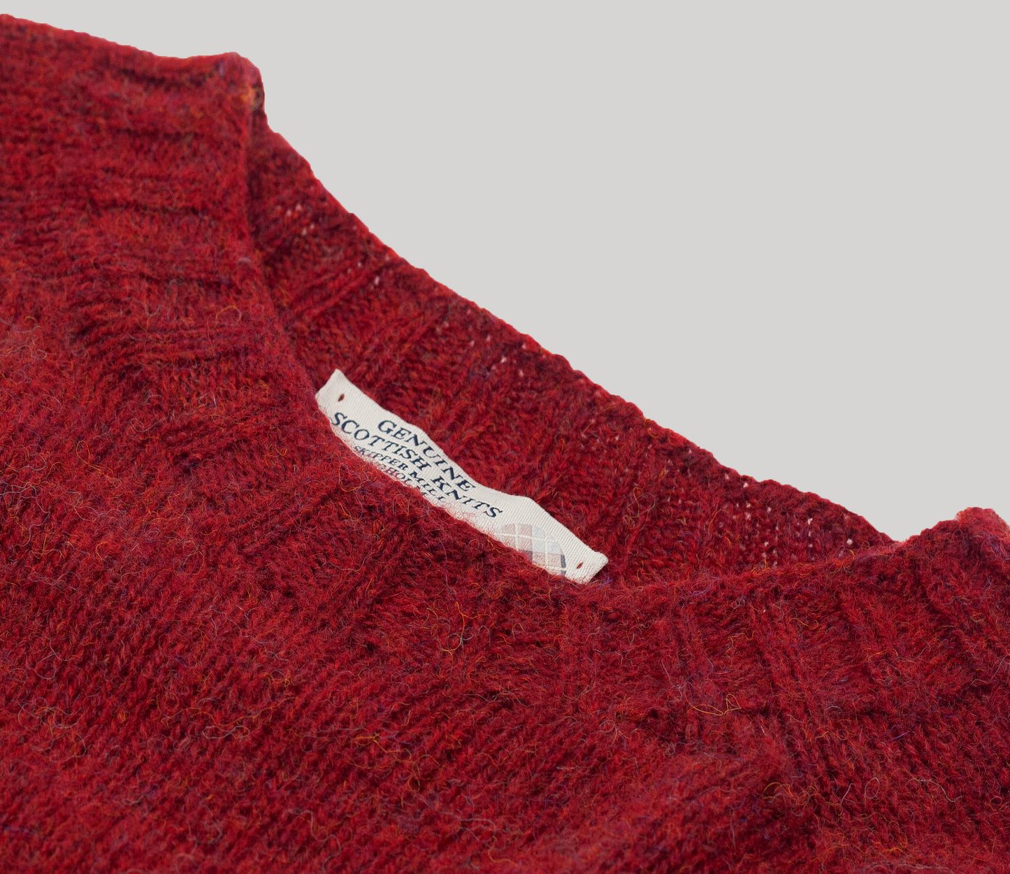 Classic Shetland Crew Neck Jumper in Jasper Red