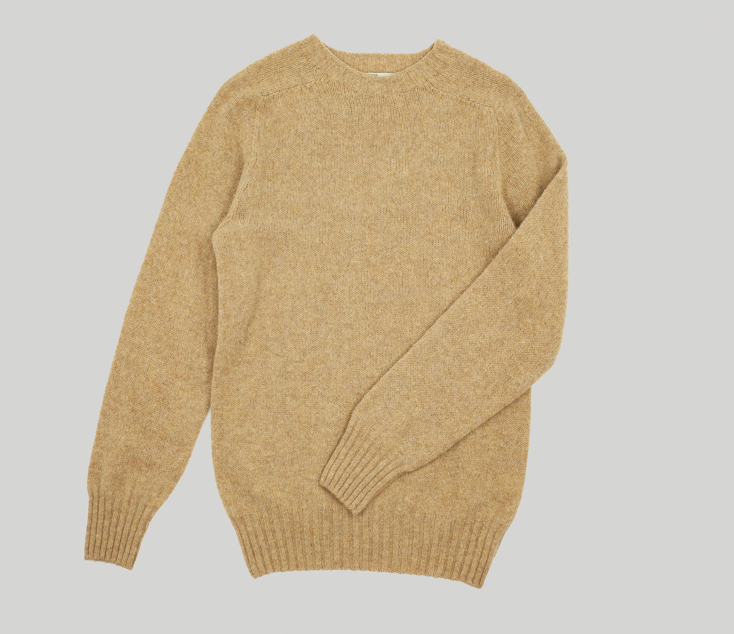 Classic Shetland Crew Neck Jumper in Oatmeal