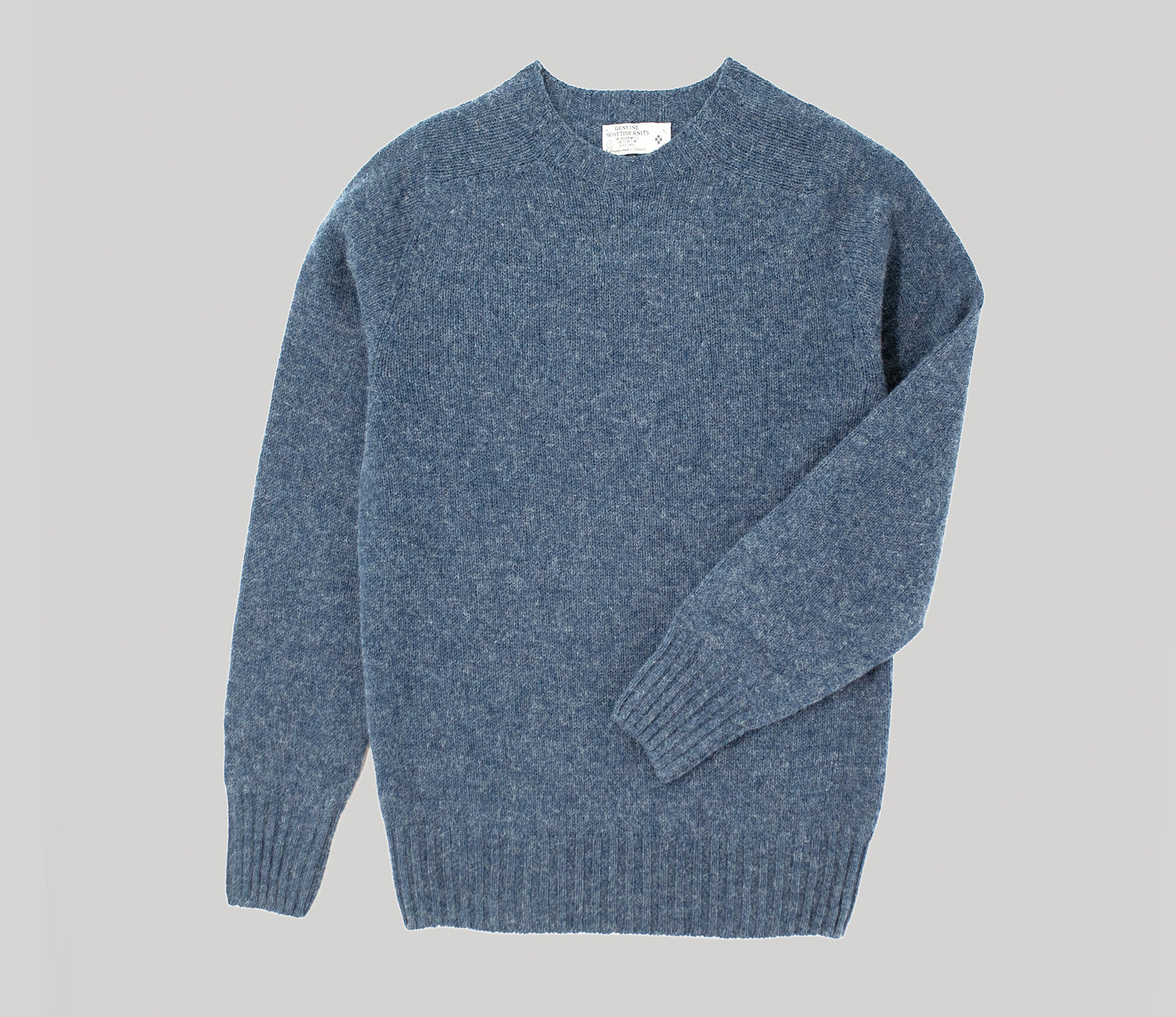 Classic Shetland Crew Neck Jumper in Sky