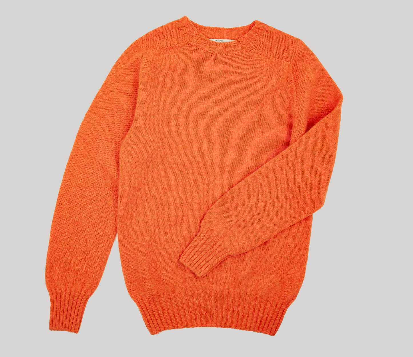 Classic Shetland Crew Neck Jumper in Jaffa