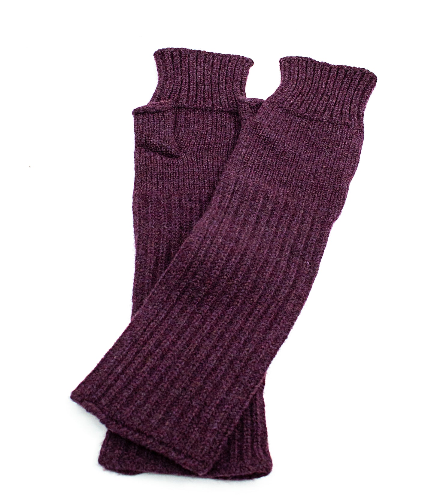 Lambswool Wrist Warmers in Mulberry