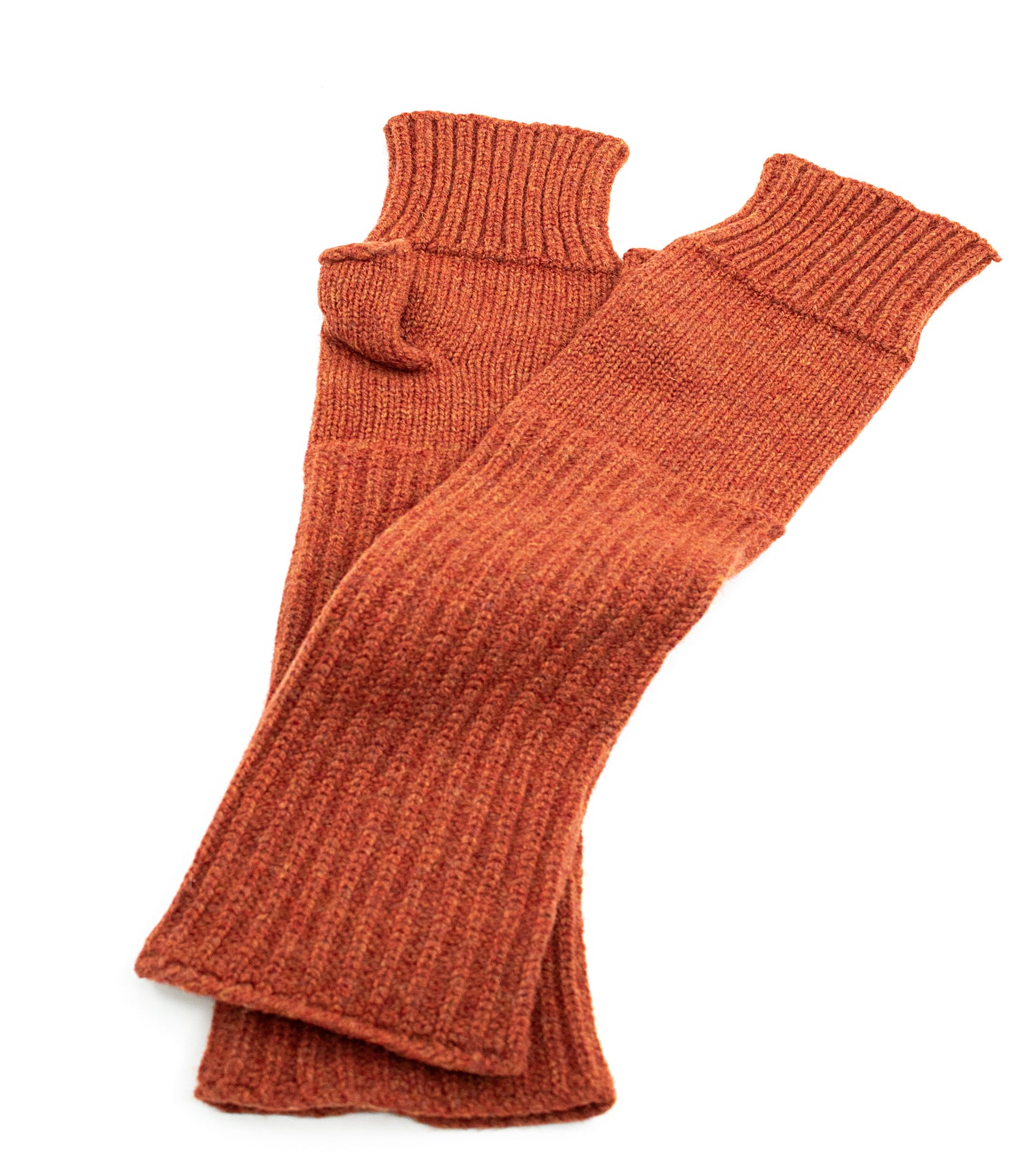Lambswool Wrist Warmers in Rust