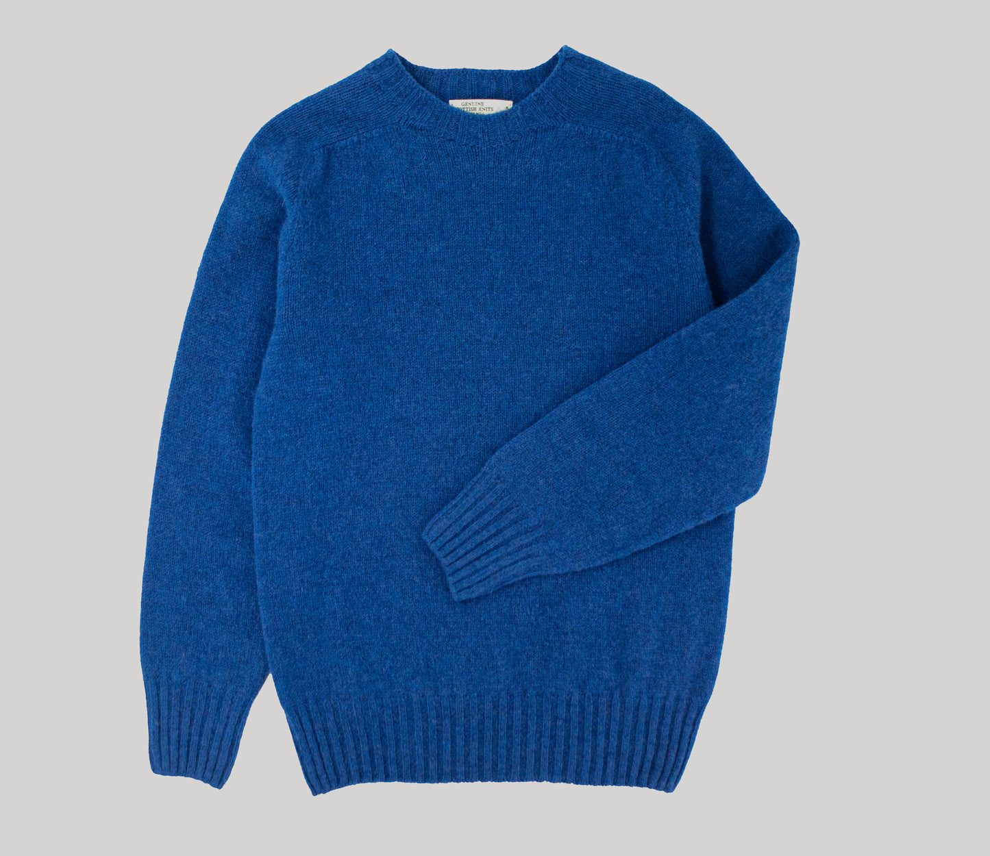 Classic Shetland Crew Neck Jumper in Royal Blue