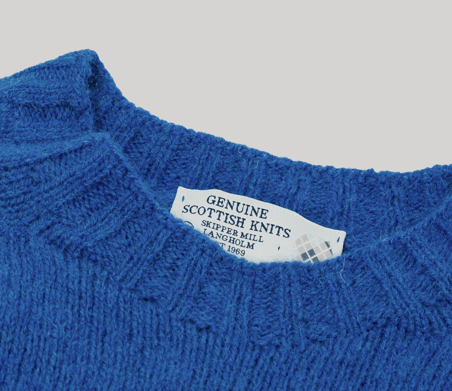 Classic Shetland Crew Neck Jumper in Royal Blue