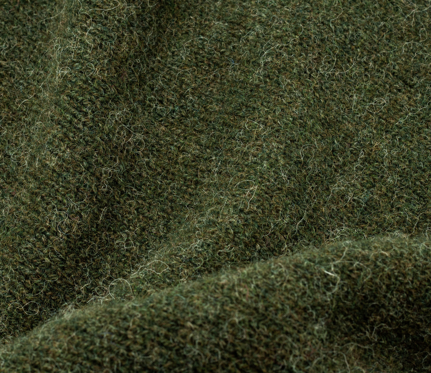 Classic Shetland Crew Neck Jumper in Moss Green