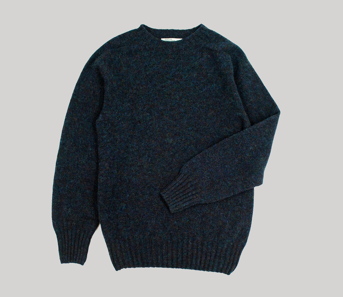 Classic Shetland Crew Neck Jumper in Midnight Mix