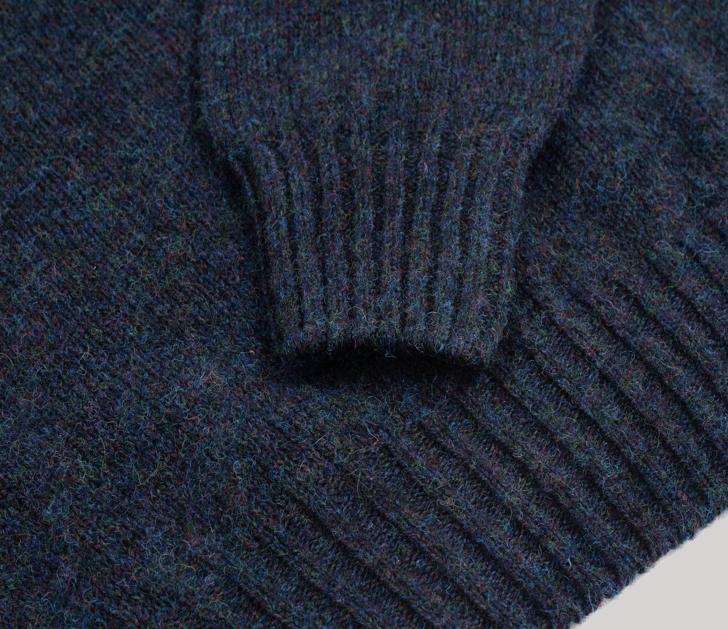 Classic Shetland Crew Neck Jumper in Midnight Mix