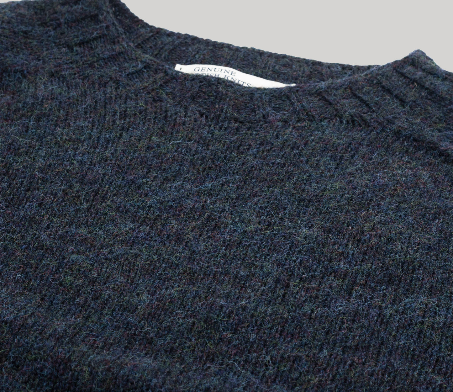 Classic Shetland Crew Neck Jumper in Midnight Mix