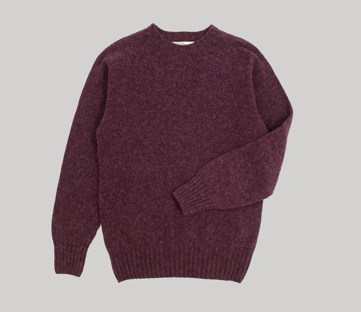 Classic Shetland Crew Neck Jumper in Mulberry