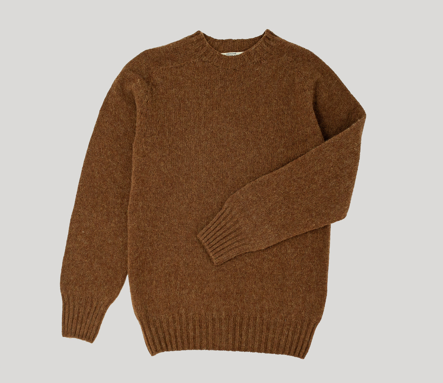 Classic Shetland Crew Neck Jumper in Vicuna