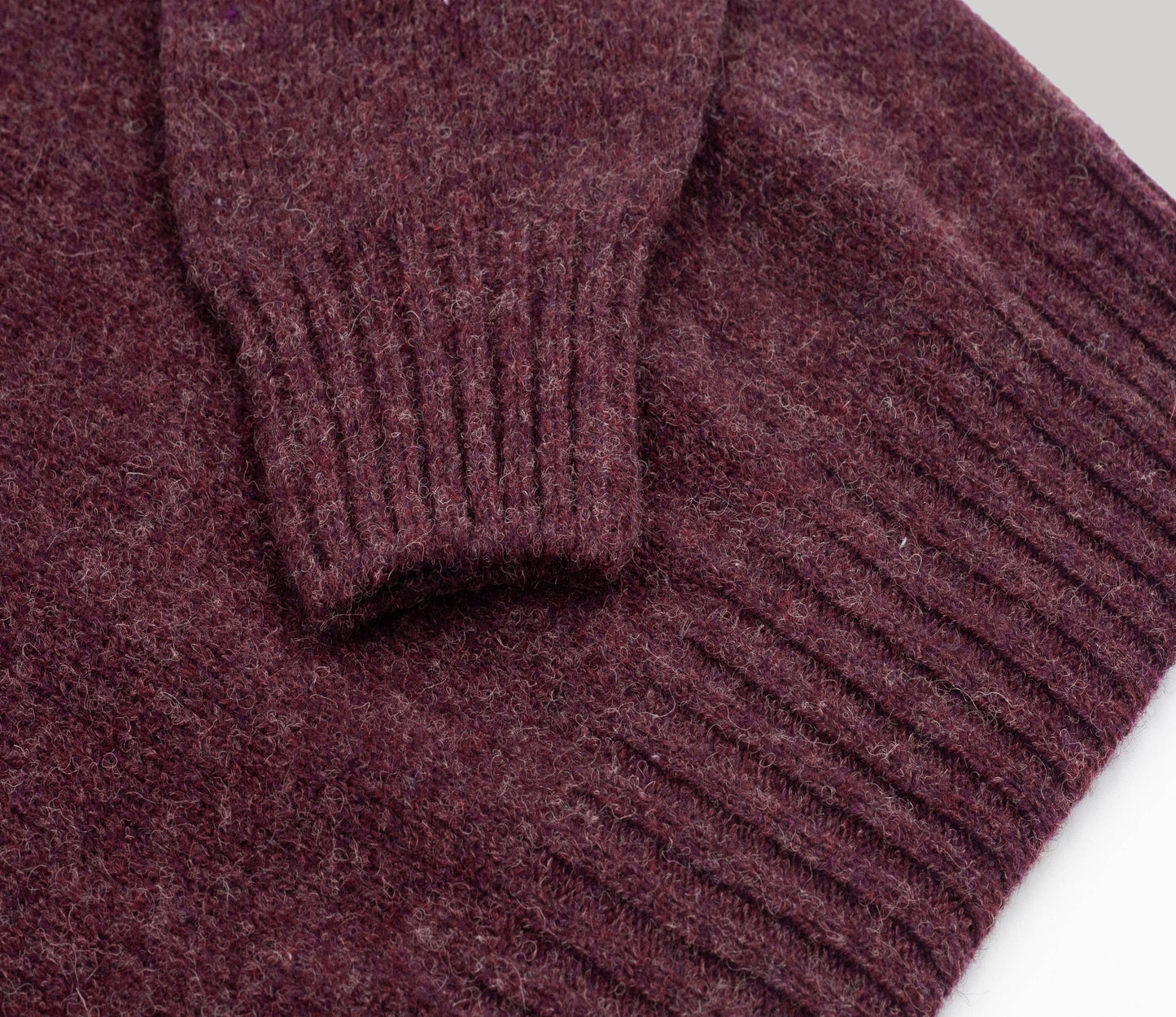 Classic Shetland Crew Neck Jumper in Mulberry