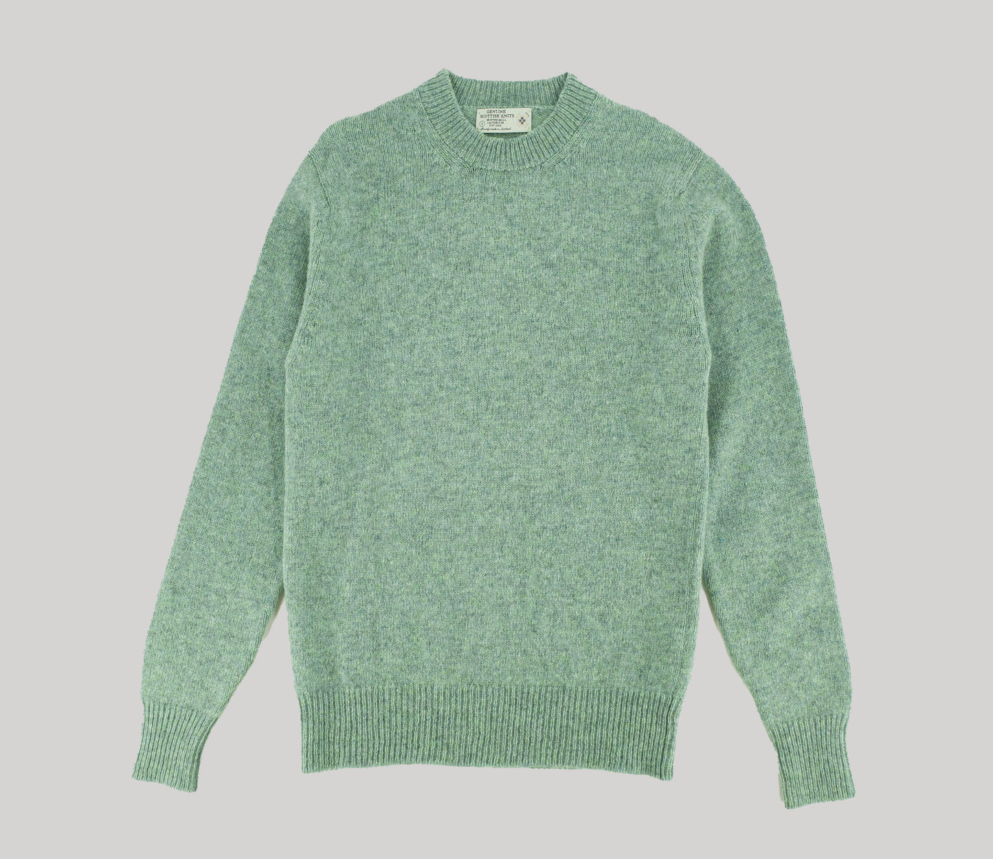 Classic Shetland Crew Neck Jumper in Mint